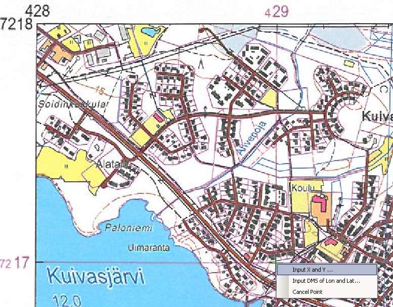 78 5. Georeferointi suoritetaan ArcMapissa erillisen Georeferencing-työkalun (kuva 113) avulla, joka avataan valitsemalla Customize Toolbars Georeferencing. Kuva 113. Georeferencing -työkalupalkki. 6.