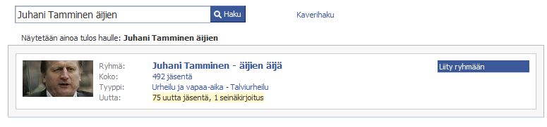 Ryhmät Facebookissa on mahdollista liittyä ryhmiin jossa on mahdollista kommentoida ja keskustella ryhmän asioista.