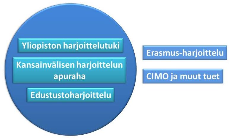 Harjoitteluatuetaanmonellatavalla Harjoittelustakuuluupääsääntöisestimaksaapalkkaa.Voitmyöshakeaerilaisiarahallisiatukia harjoitteluun.