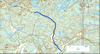 UOMAN PITUUS (km) 1,4 Hinkkalanoja RAKENTEET 1 rumpu/putki EROOSIOVAURIOT Eroosiovaurioita ARVIO VEDEN LAADUSTA Runsashumuksinen.