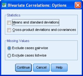 Kahden muuttujan välisiä korrelaatioita saadaan proseduurilla Bivariate.