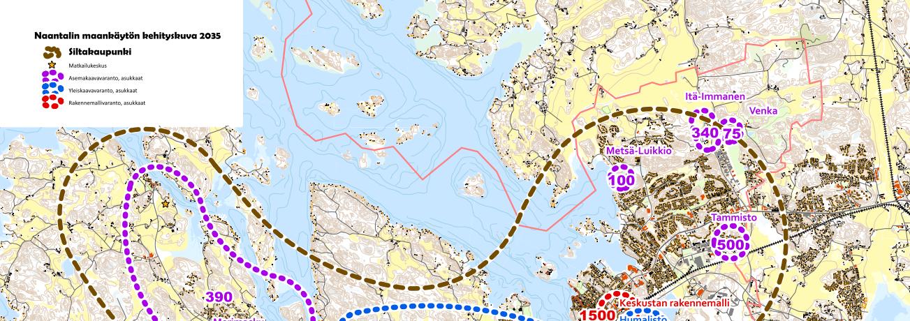 varastointi, logistiikka, tiede&teknologia) ovat Naantalin sataman alue sekä nykyisten työpaikka- ja teollisuusalueiden ympäristöt.