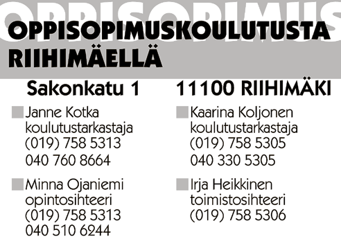 SYKLIllä on toimipiste Riihimäen lisäksi Helsingin Malmilla.