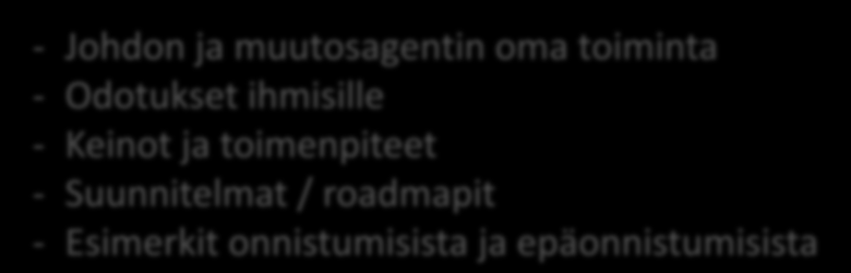 toimenpiteet - Suunnitelmat /