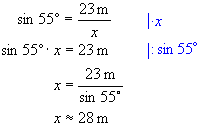 sin55 m x, joka ratkaistaan normaaleja yhtälön ratkaisutapoja käyttäen.