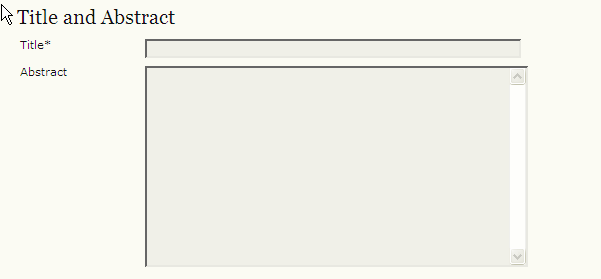 Tiivistelmä kirjoitetaan joko suoraan abstractkenttään tai liitetään muusta tekstitiedostosta. Kursivointi tehdään html-merkinnän mukaan esim.