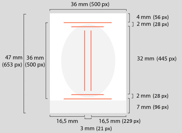 sivu 3(7) Mitat ja asemointi Millimetreinä annetut mitat koskevat vain paperikuvia ja pikseleinä (lyhenne