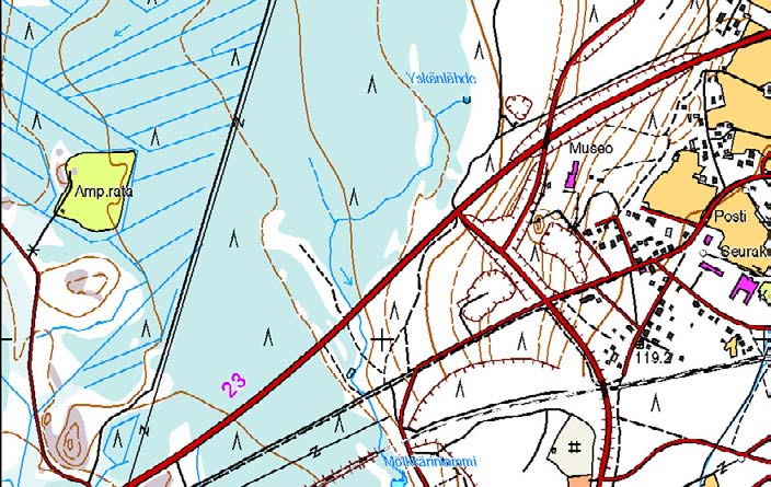 tihkupintaa puro oja Metsähallitus 00 Suomen ympäristökeskus 00 Maanmittauslaitos /MML/0 lähdepuro ohjattu kaivettuun ojaan, joka laskee radan vartta länteen Mölkkärinlähde 300 m 0 50 500 metriä Kuva.