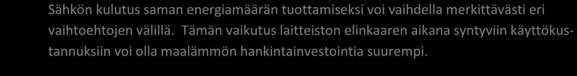 antuotanto, lämpöpumpulta saatu energia jne.. Sähkövastuksen kulutusta voidaan myös kuvata termeillä lisäenergia netto, lisäenergia sähkö, tarvittava lisälämmitysenergia jne.