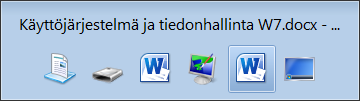 Kun olet haluamasi sovelluksen kohdalla, vapauta näppäimet siirtyäksesi kyseiseen sovellukseen. Voit myös napsauttaa hiirellä sovelluksen kuvaketta/pienoisikkunaa siirtyäksesi sovellukseen.