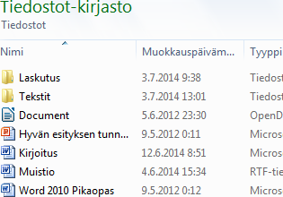 Resurssienhallinnassa Kuvat-, Musiikki-, Tiedostot- ja Videot-kirjastoilla on jokaisella oma tyylinsä, miten ne näyttävät sisällön.