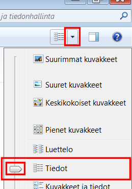 Kun hiiren osoitin viedään tiedostokuvakkeen päälle, Windows näyttää tiedoston tyypin ja muita tärkeitä lisätietoja, kuten tiedostokoon ja muokkauspäivämäärän.