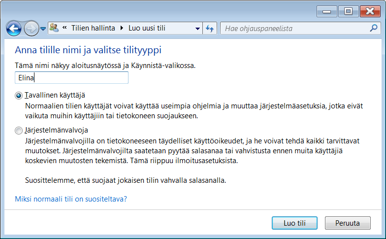 Käyttöjärjestelmä ja tiedonhallinta Windows 7 s. 40/47 Jokainen tietokoneen käyttäjä voi säätää työpöydän ulkoasua ja asetuksia mieltymyksensä mukaisesti.