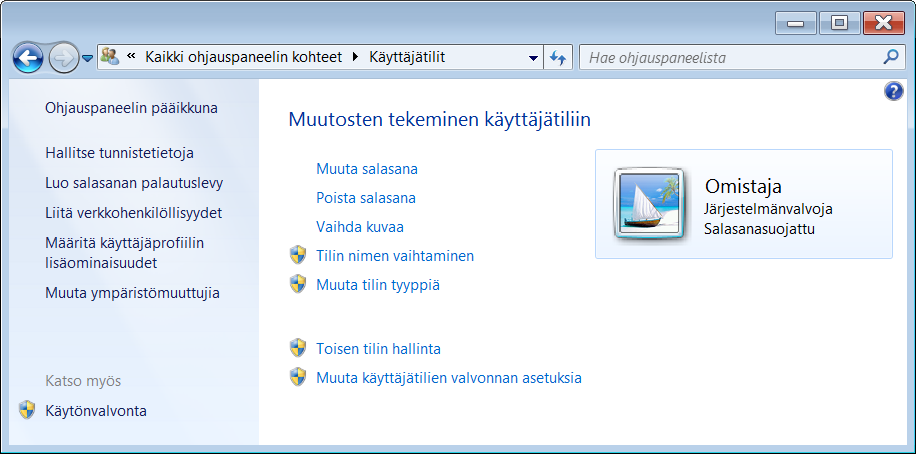 Käyttöjärjestelmä ja tiedonhallinta Windows 7 s.