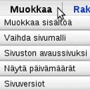 Nyt edessäsi on sama muokkausnäkymä kuin sivua luodessasi, eli tietokoneen näytön yläosassa on työkalurivi sekä keskellä otsikkopalkki ja sininen tekstilaatikko.