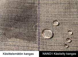 Kuva 6. Esimerkki veden käyttäytymisestä nanotuotteella käsitellyn kankaan pinnalla 68 5. Nahanvalmistuksen ympäristö- ja laatuvaatimukset sekä laadun testaus 5.1.