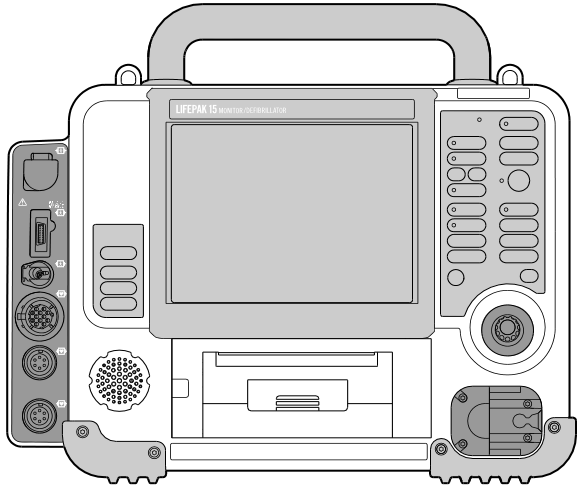 PERUSTIETOJA 3 Etunäkymä Kuva 3-1 esittää LIFEPAK 15 -monitori/defibrillaattorin etupuolen. Laitteen etupuoli on kuvattu seuraavissa kappaleissa.