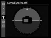 GPS Muuta GPS-yksikköön yhdistettäessä käytettäviä asetuksia (s. 213). Näennäishorisontti Näytä kameran suunta-anturin antamaan tietoon perustuva näennäishorisontti.