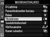 4 Luo käsitelty kopio. Tee käsitelty kopio painamalla J. Muokattujen kopioiden kohdalla näkyy N-kuvake. Käsiteltyjen kopioiden luominen muokkausvalikosta 1 Valitse muokkausvalikosta kohta.