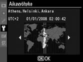 4 Valitse Maailmanaika. Valitse Maailmanaika ja paina 2. 5 Aseta aikavyöhyke.