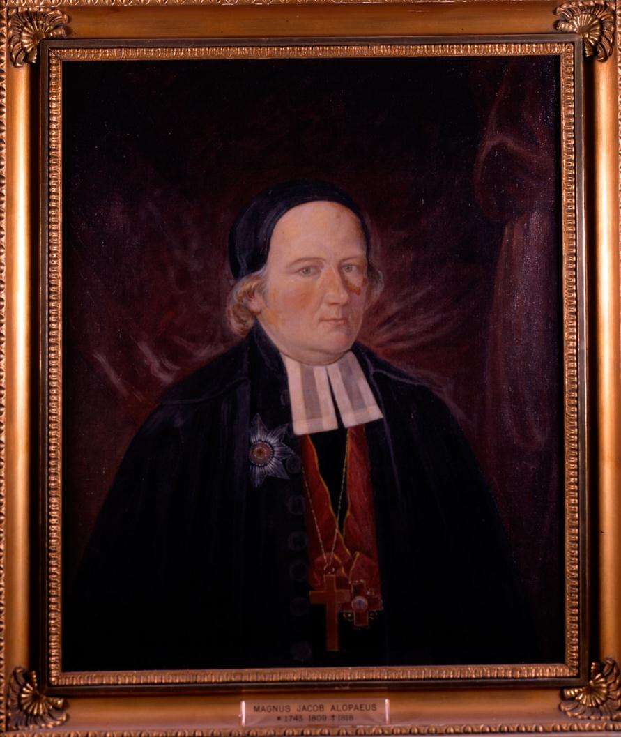 Piispa Magnus Jacob Alopaeus edusti pappeja.