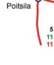 vuosina tehtyjen liikennelaskentojen aiheutta-