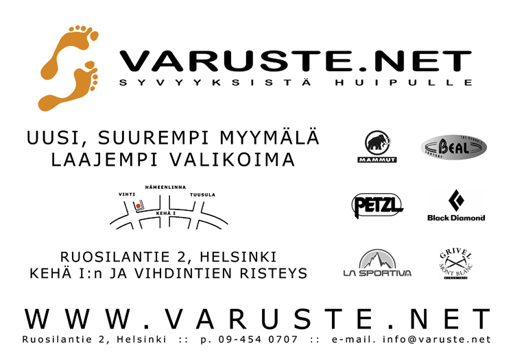 Näin sika nousee todella kevyesti, mutta vastapainona jumarointi on yllättävän vaikeaa. Haulausköysi liikkuu alapäin ja käytännössä olen siis paikoillani vaikka koko ajan jumaroinkin.
