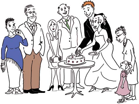 kuohuviiniä, kilistivät laseja ja sanoivat: Kippis! Skool! Tarjoilijat eivät tarjoilleet pöytiin muuta kuin juomia. Oli seisova pöytä ja jokainen voi itse hakea, mitä halusi syödä.