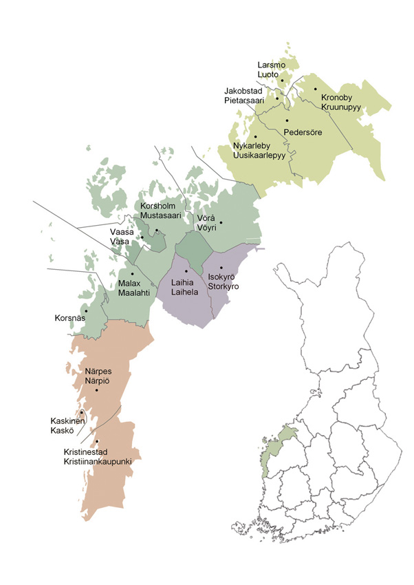 44 4. POHJANMAAN KYSELYTUTKIMUKSEN LAATIMINEN 4.1. Pohjanmaan esittely Mielestäni Pohjanmaan triple helix -mittausta olisi mahdotonta arvioida ilman alueen kartoitusta ja esittelyä.