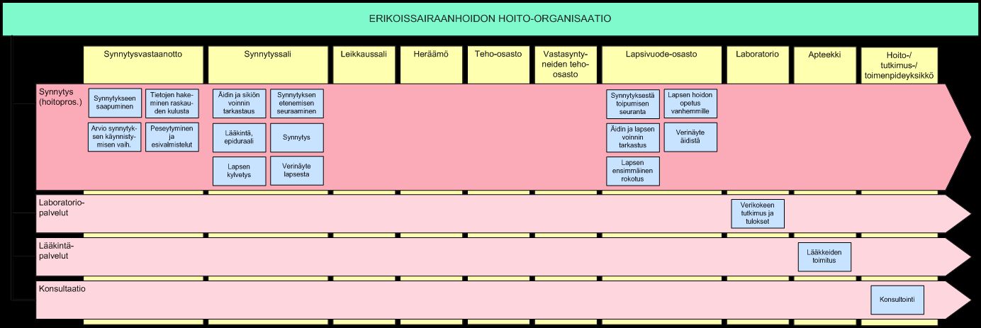 ERIKOISSAIRAANHOIDON HOITO-ORGANISAATIO Potilastoimisto Sisätautien poliklinikka Endoskopian osasto Laboratorio Apteekki