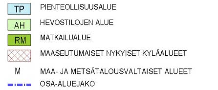 Kehityskuvassa näkyvät nykyiset asemakaavoitetut alueet ja siinä on osoitettu laajenemissuunnat asunto- ja