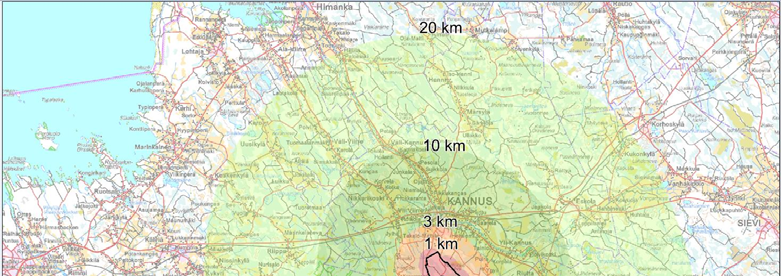 KAAVASELOSTUS 46 / 74 Kuva 37 Tuulivoimapuiston ja sen lähialueen maisemakuvakartta. Seuraavassa on esitelty suunnittelualueen maisemarakenteen kannalta merkittävien alueiden maisemavaikutukset.