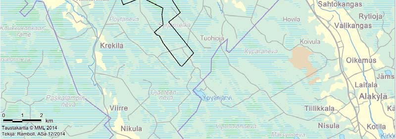 Osayleiskaava-alueen suuruus on noin 700 hehtaaria.