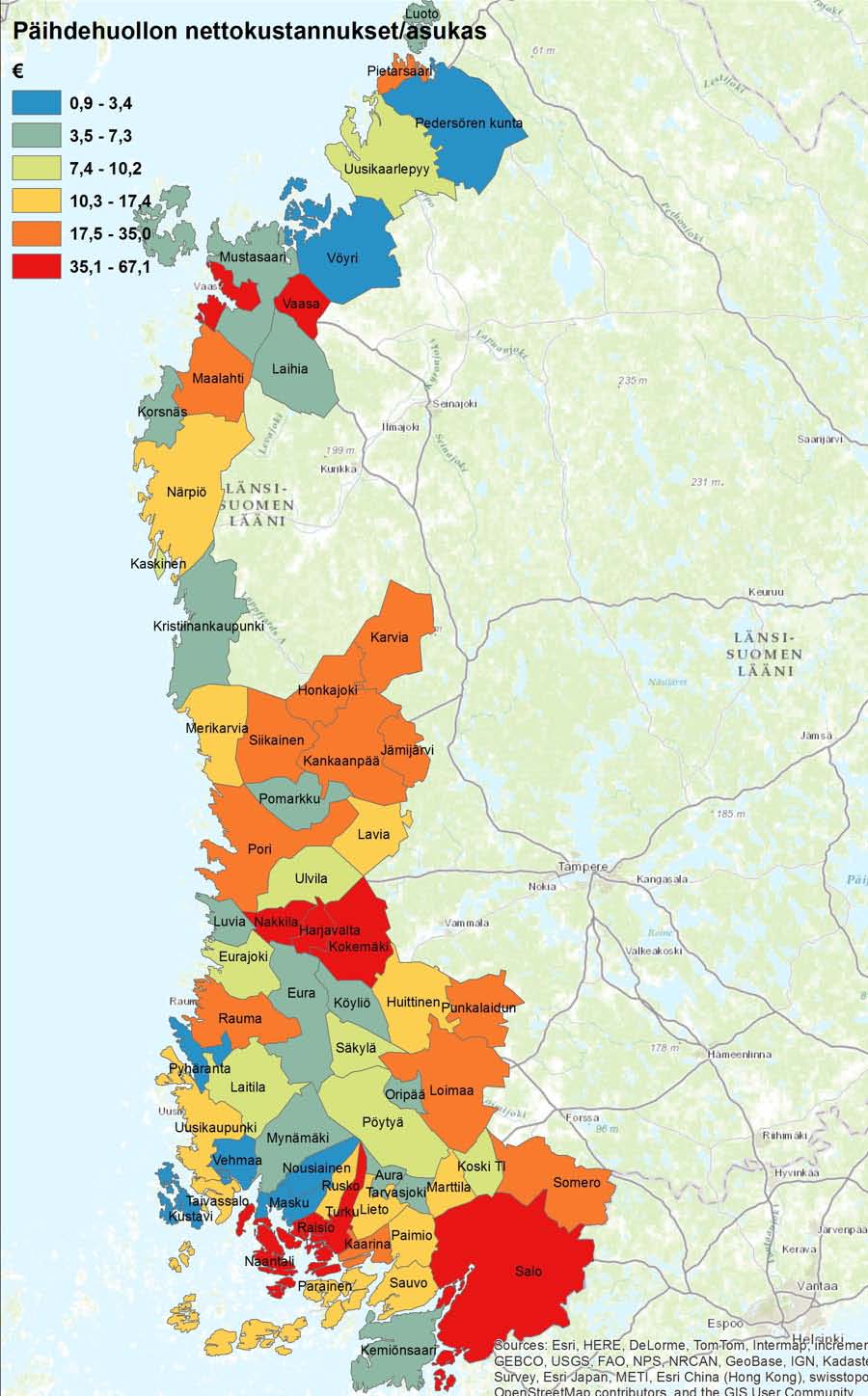 hoitotoiminta), erikoissairaanhoidon päivä- ja yösairaanhoito ja psykiatrian puoliavoimet hoitomuodot (asuntolat, kuntoutuskodit, perhehoito jne.). Mukaan on laskettu myös erikoissairaanhoidon palvelujen osto kuntayhtymiltä.