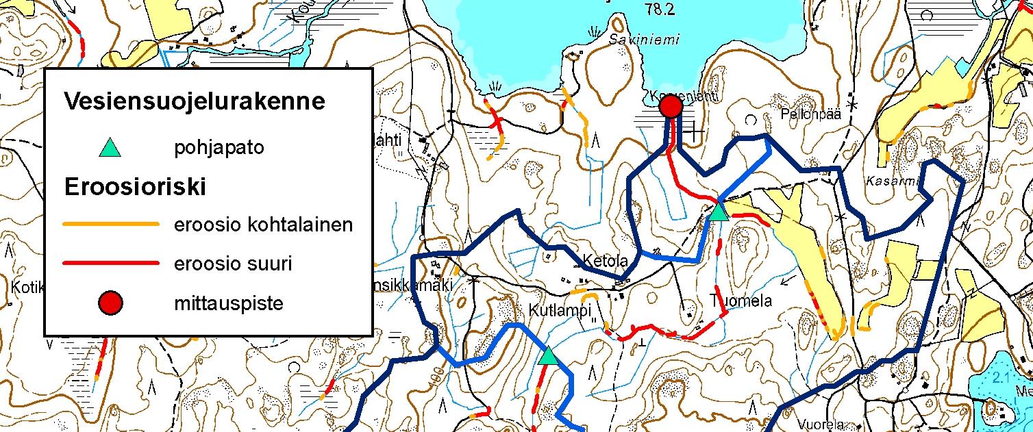 Korvenlahden ojan eroosioriski on suurimmaksi osaksi suuri. Ojassa oli syksyn inventointiajankohtana melko kova virtaama. Ojassa ei näkynyt eroosiota.