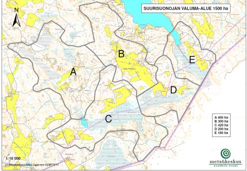 1 Immalanjärven Suurisuonojan valuma-alue Suurisuon ojan valuma-alue on noin 1500 hehtaaria, josta peltomaata on 175 hehtaaria ja metsämaata 1325 hehtaaria.