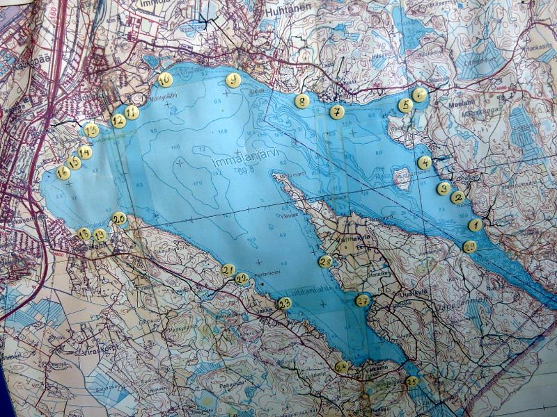 16 Kuva 16. Immalanjärveä kuormittavia ojia. Suurisuonojan suisto Laitilanlahden pohjukassa kohdenumerolla 25 ja Korvenojan suisto kohdenumerolla 27. 5.