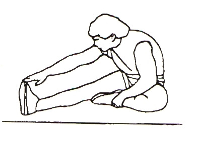 POLVET: Istu lattialla, ojenna oikea jalka suoraan eteen.