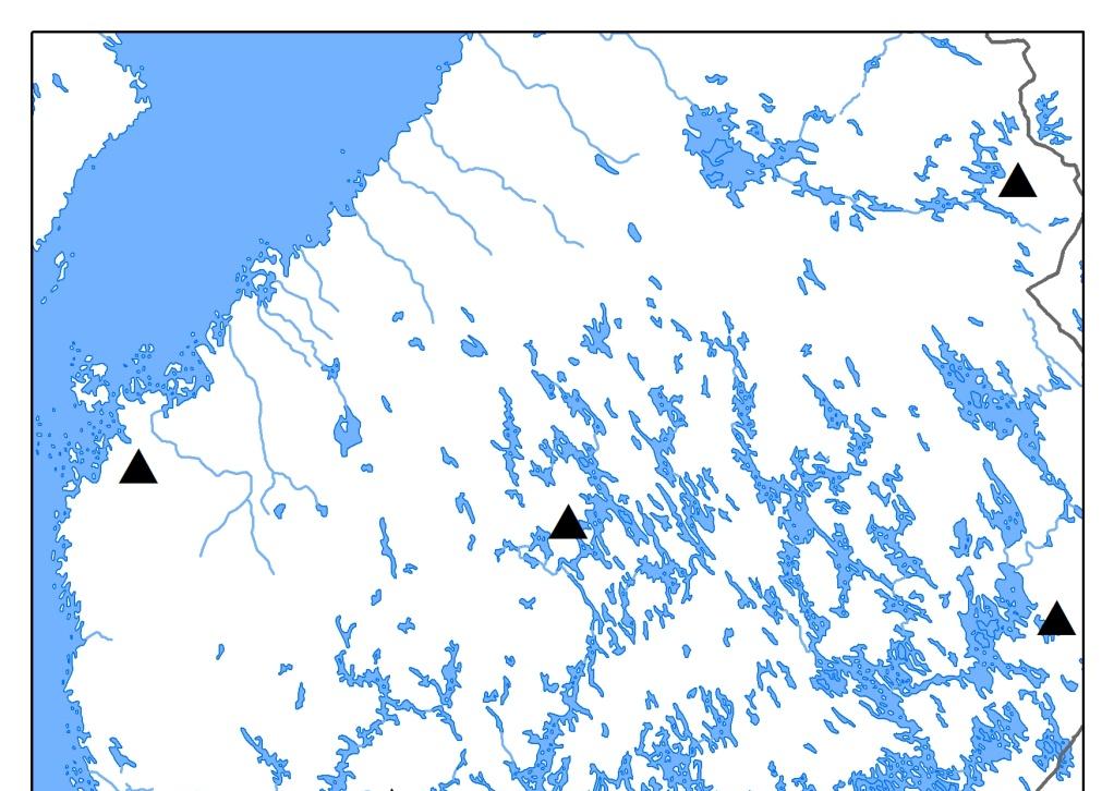 Testikenttä Saavutettavissa laitokselta Eri etäisyyksillä tukiasemista