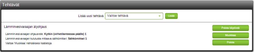 Varaajan älyohjaus -tehtävä. 5. Tarkista ohjaustiedot ja tee tarvittavat muutokset 6.