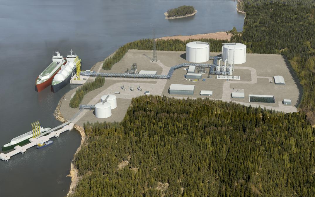 Ison kokoluokan terminaali Porvoo tai Inkoo Vuotuinen tuonti n. 10-20 TWh max. 25-50% maakaasun kokonaiskäytöstä Suomessa Verkkoon syöttö kapasiteetti 5.000-6.000MW kattaa n.