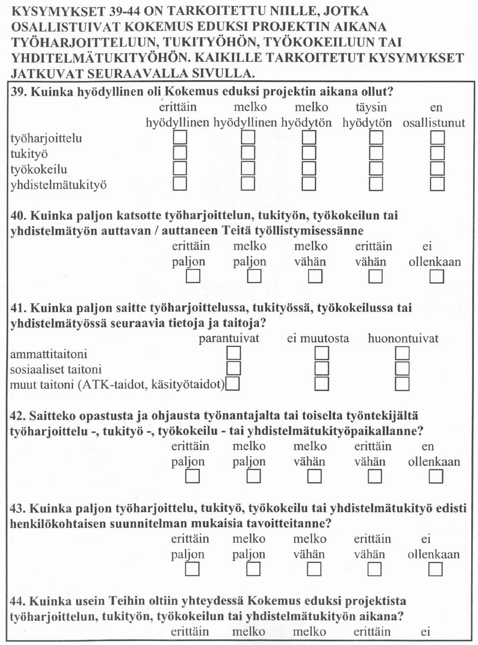 LIITE 1 Kokemus Eduksi