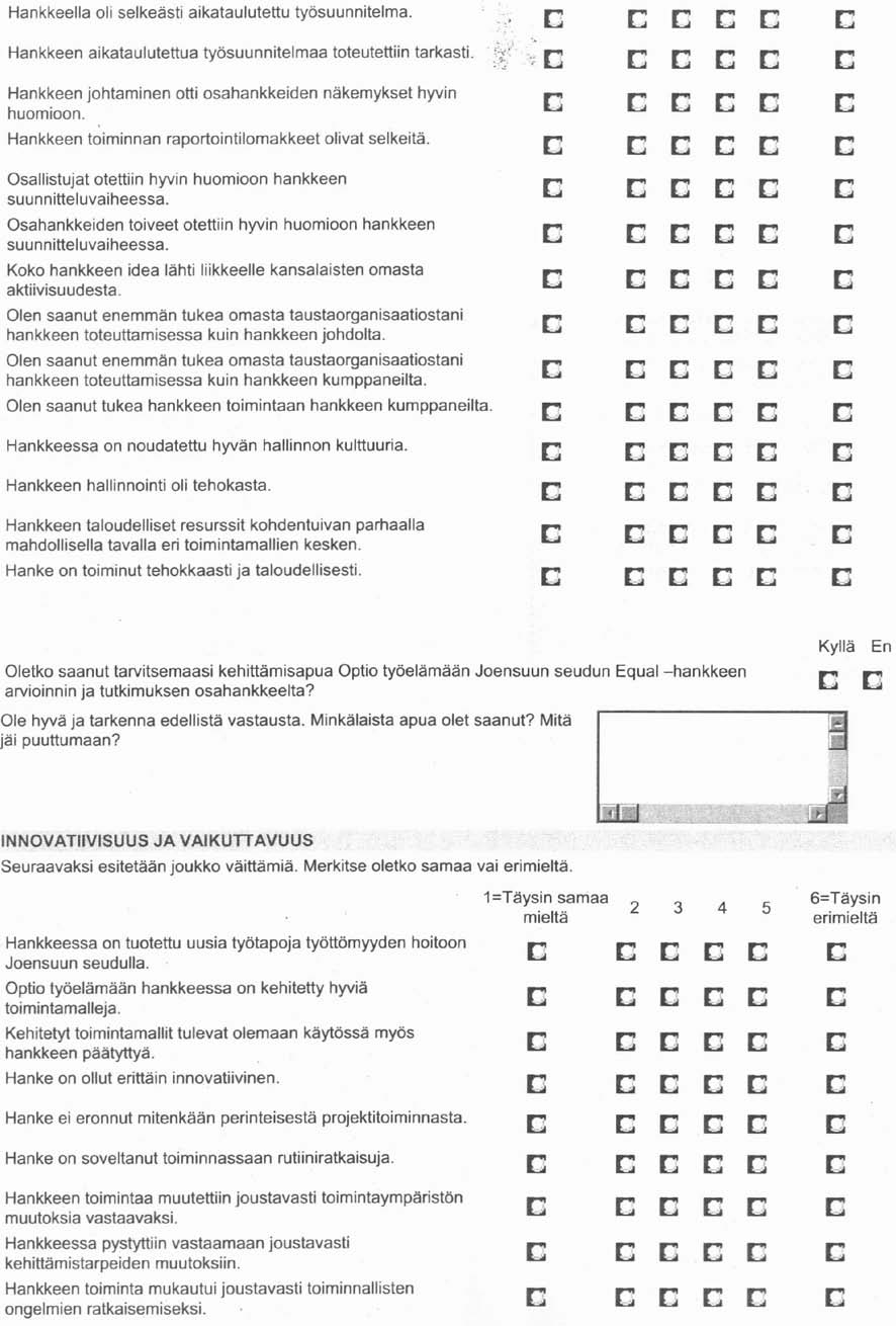 LIITE 2 Optio työelämään Joensuun seudun