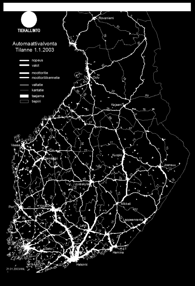 Automaattivalvonta vaikuttaa turvallisuuteen tehokkaasti 320 km