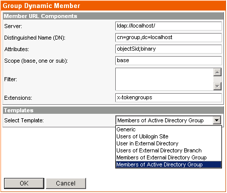 Example of linking external directory Active Directory users and dynamic groups Also the Dynamic Users feature of Ubilogin may be used with external directories External the variable-attribute