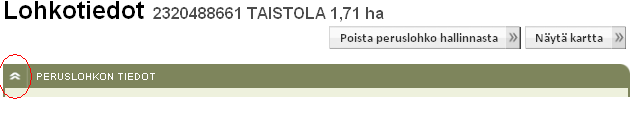 14 Lohkon sitoumustiedot näytetään sitoumustieto-osiossa jota ei voi muokata. Tarvittaessa ota yhteyttä kunnan maataloustoimistoon.