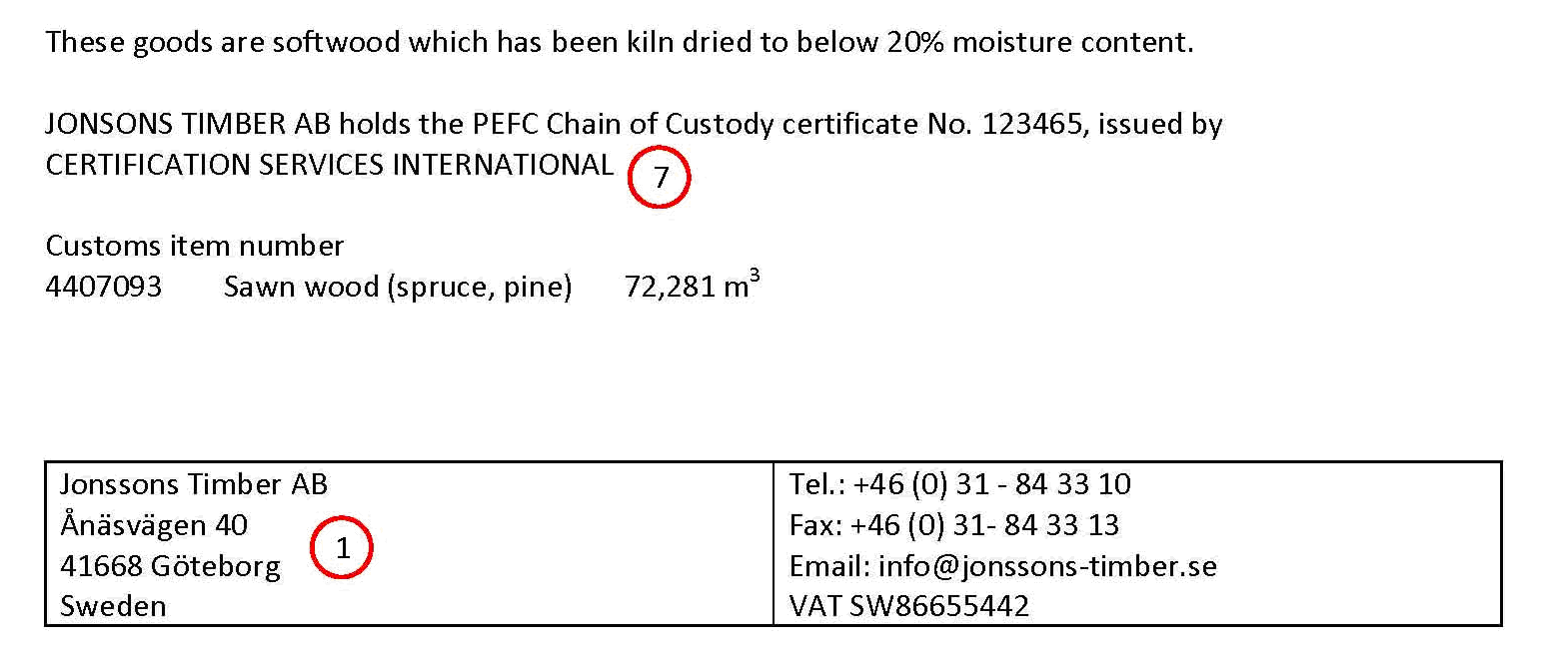 Kuva 6: Example of documentation associated with sold products (invoice)