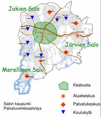 10 Kuvio 7. Salon kaupungin viherkaupunkinäkökulmat sekä erilaiset palvelukeskukset on kuvattu kartalle. 2.3 Talous Salon kaupunki on ollut taloudeltaan perinteisesti erittäin vahva.