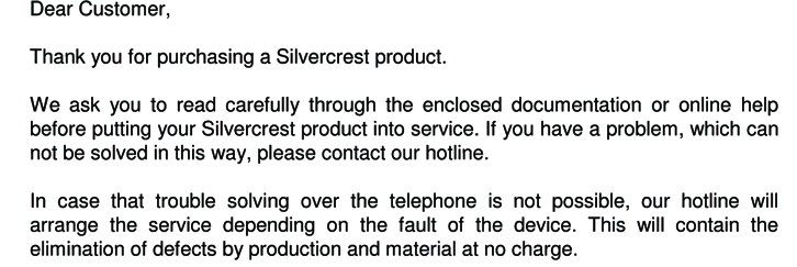 English SilverCrest USB 2.