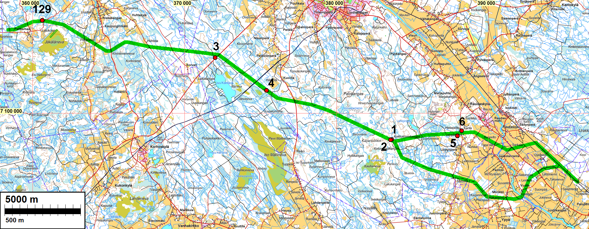 7 Muinaisjäännökset KALAJOKI 129 HIRVIMAA Mjtunnus: Rauh.